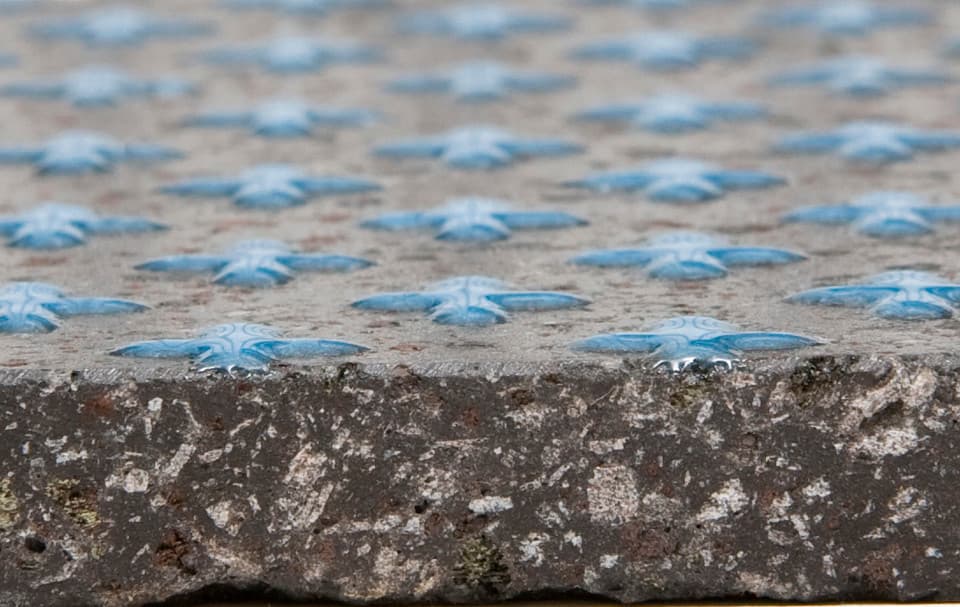 Silk screen printed lava stone