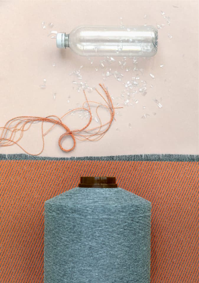 Recycled plastic waste upholstery