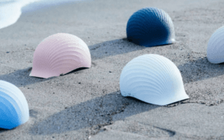 A helmet made of upcycled shell waste