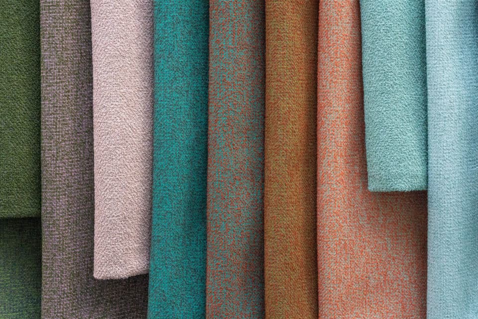 Recycled boucle upholstery fabrics