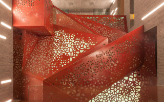 Folded copper staircase