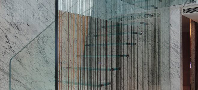The Materials Behind This Ethereal Floating Glass Stair + Skylight