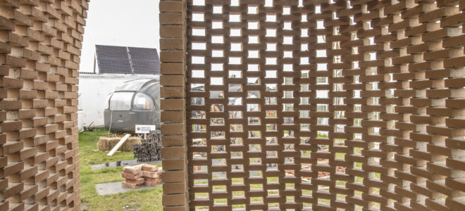 Pavilion Made of WasteBasedBricks Encourages Storytellers