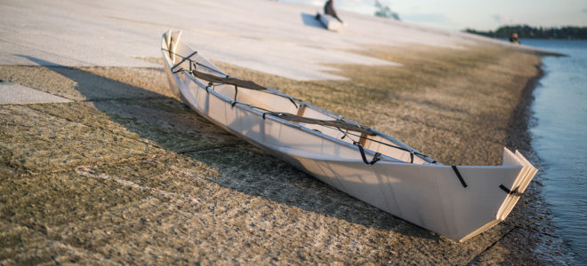 Onak: an origami canoe from a new composite material