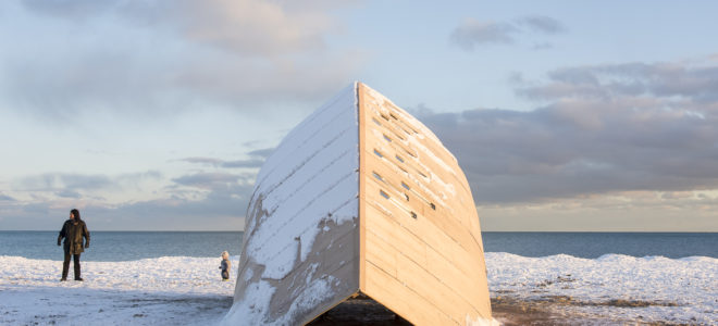 Winter shelter Steam Canoe made with GRIP Metal