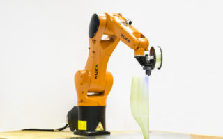 3D printing fibreglass composites with a 6-axis robot arm