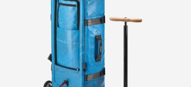 Zippelin: an inflatable travel bag from recycled truck tarpaulins
