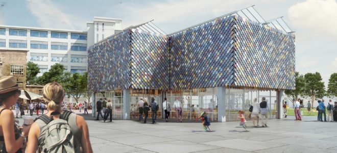 The People’s Pavilion is made from borrowed materials