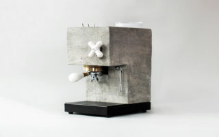 AnZa home espresso machine made from concrete and Corian