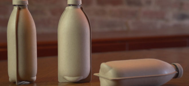 Paper water bottle as alternative to PET