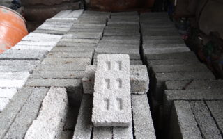 Bricks made from recycled PET bottles
