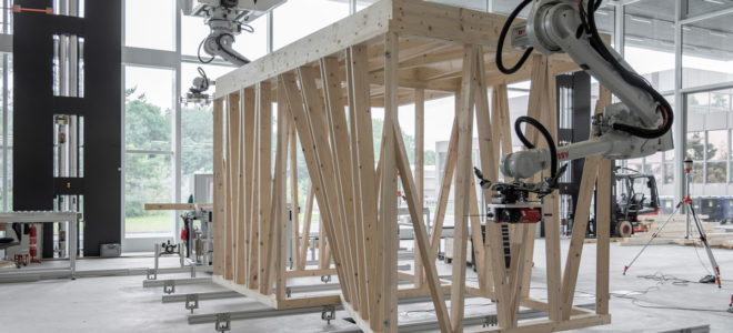 Building with robots using Spatial Timber Assemblies method