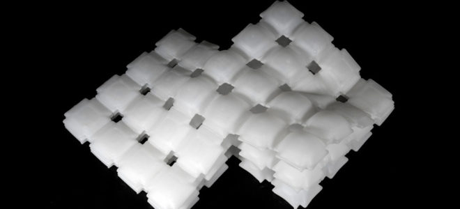 Inflatable silicone material is made using liquid printing