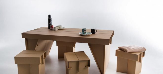Constructing furniture and tents with cardboard