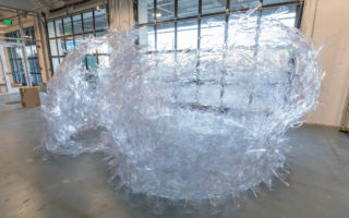 Transparent Komorebi pavilion is made from pliable plastic