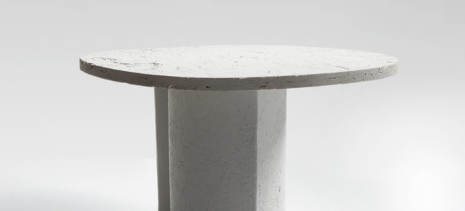 Chaud side tables are made with recycled paper and stone dust