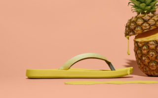 Flip-flops made from sugarcane-derived foam