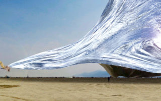 3,350 repurposed space blankets at the Burning Man Festival