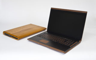 Old materials, new technology: leather and wooden laptops