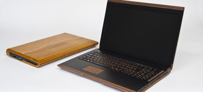Old materials, new technology: leather and wooden laptops