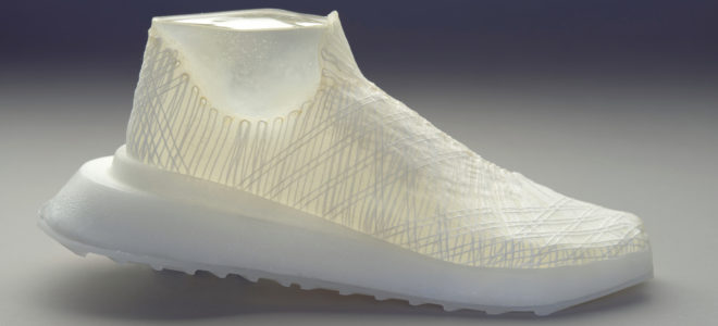 A shoe grown using microbial weaving