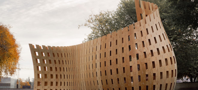 Wander Wood pavilion is robotically fabricated