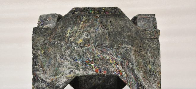 Stackable bricks made from recycled plastic