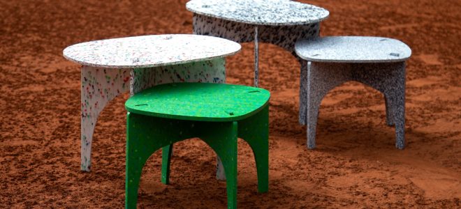 Flatpack furniture made from recycled plastic
