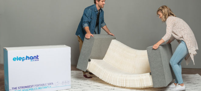 Honeycomb sofa is small enough to be sent by mail