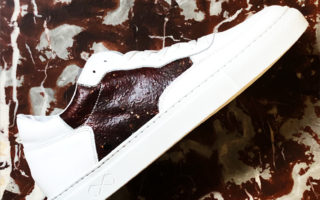 Sneakers made from animal blood