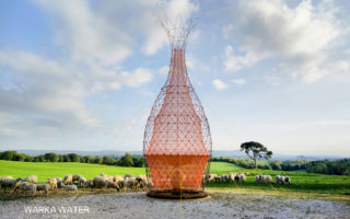 A tower to collect potable water from the air