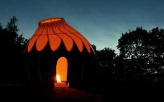 A translucent observatory made of wood and polycarbonate