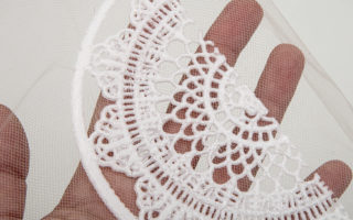 Lace 3D print on tulle
