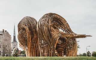 A  steam-bent hardwood pavilion made with AR