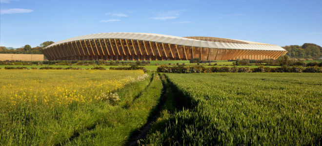 The world’s first all-timber football stadium