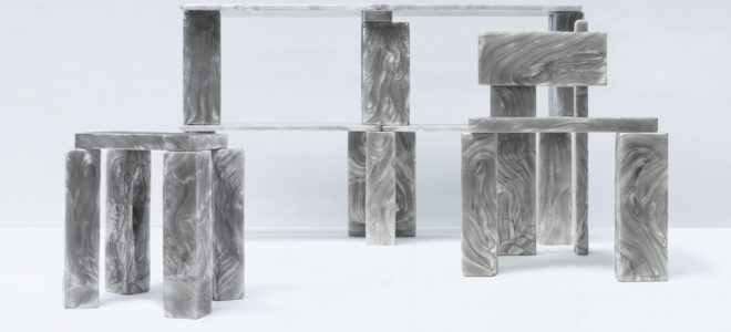 Furniture made from recycled polycarbonate waste