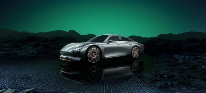 A luxurious electric car made with plant-based materials