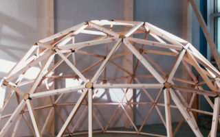 A wooden dome made only from waste