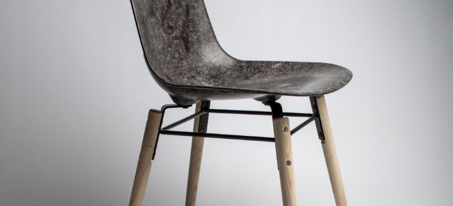 A chair made of solid wool
