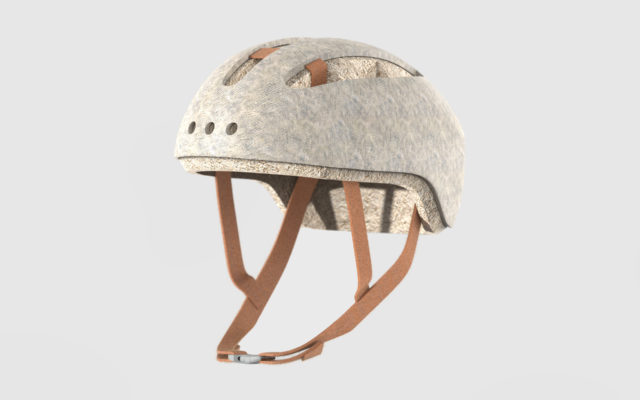 A bicycle helmet made of mycelium and hemp MaterialDistrict