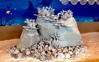 Realistic 3D printed concrete coral reefs