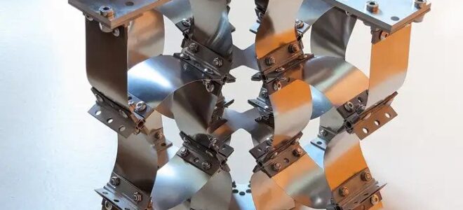 Buckling metamaterial is both stiff and soft