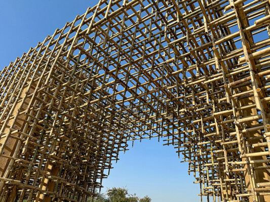 A Vaulted Gate Made Of Bamboo Lattice - MaterialDistrict