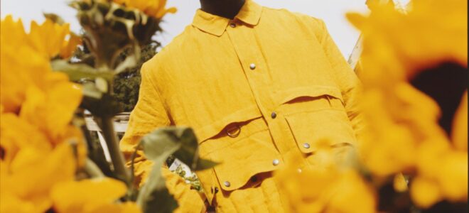 A rain jacket made of sunflowers