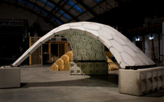 A concrete 3D printed pavilion
