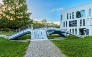 A 3D printed concrete bridge made with recycled materials