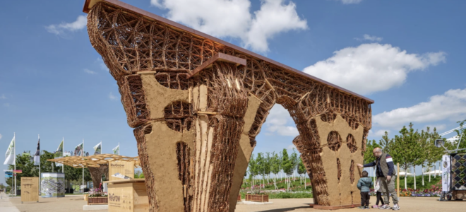 A hybrid structure made of willow and earth