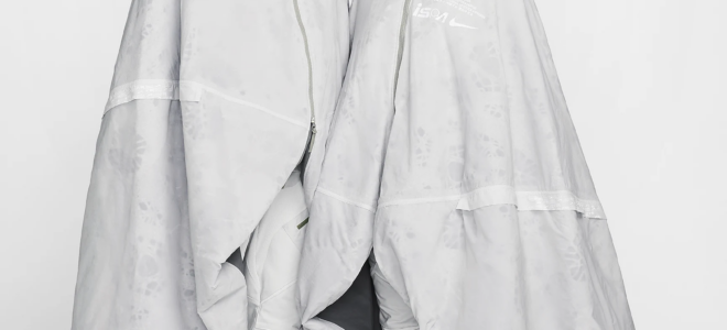 A poncho made of recycled nylon that turns into a tent