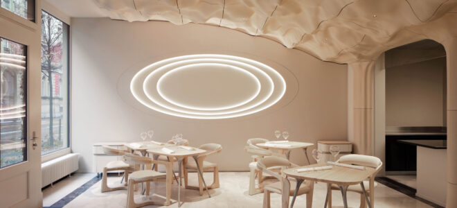 A 3D printed ceiling made of cellulose