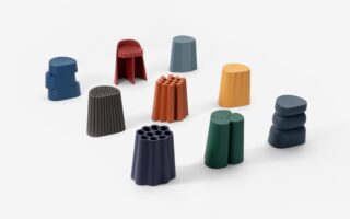 A collection of stools made from recycled ABS